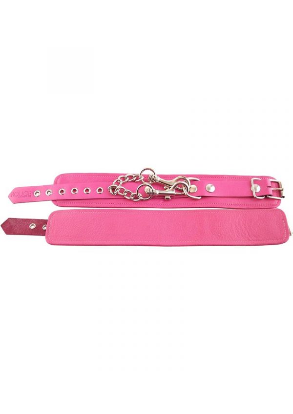 Rouge Plain Leather Ankle Cuffs Pink