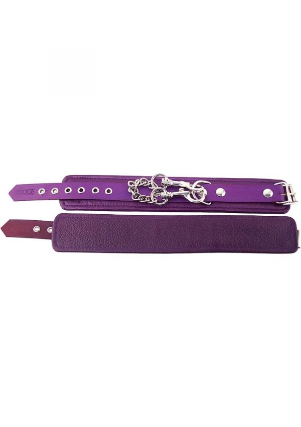 Rouge Plain Leather Wrist Cuffs Purple