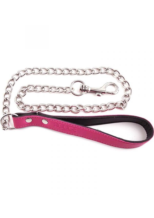 Rouge Leather Lead Chain Pink