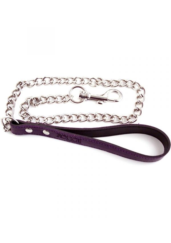 Rouge Leather Lead Chain Purple