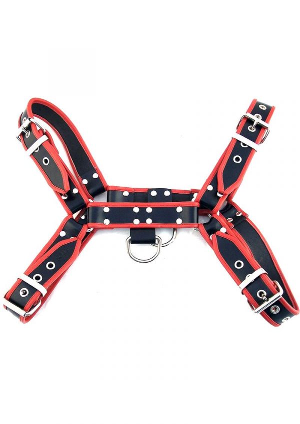 Rouge Ot Front Leather Harness Black And Red M