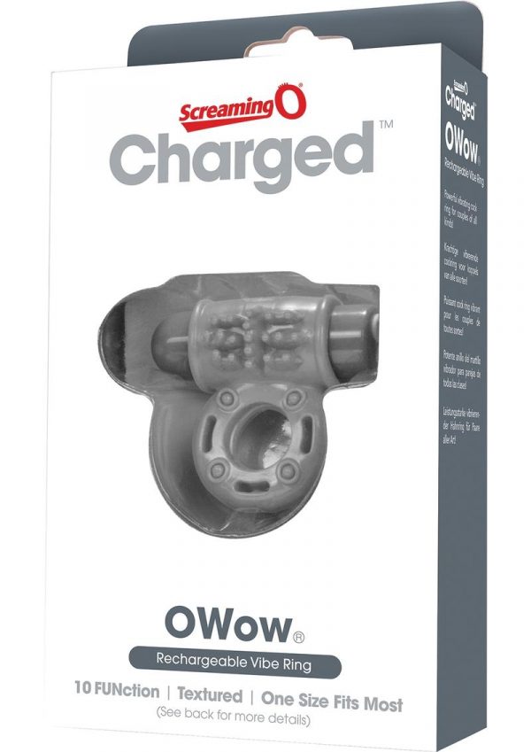 Charged OWow Rechargeable Vibe Ring Waterproof Grey