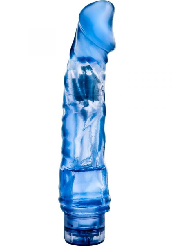 B Yours Vibe 06 Realistic Vibrating Jelly Dong Waterproof Blue 9 Inch