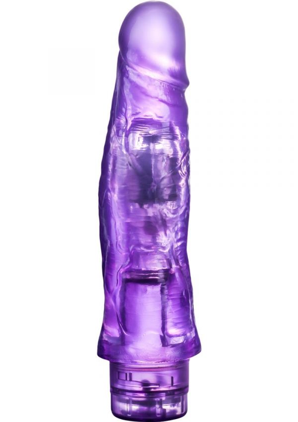 B Yours Vibe 14 Realistic Jelly Vibrator Waterproof Purple 8 Inch