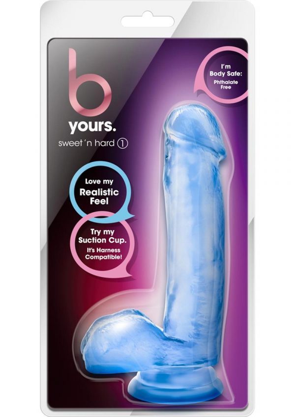 B Yours Sweet N Hard 01 Realistic Dong With Balls Blue 7 Inch