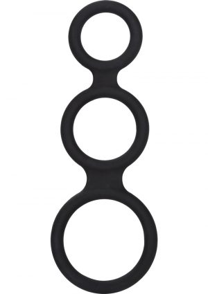 Maximizer Enhancer Silicone Erection And Scrotum Enhancer Cock Ring Black