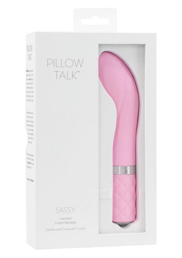 Pillow Talk Sassy G-Spot Massager Silicone USB Reachargeable Vibe With Swarovski Crystal Pink