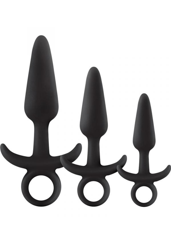 Renegade Men`s Tool Kit Silicone Anal Plug Set Black 3 Sizes