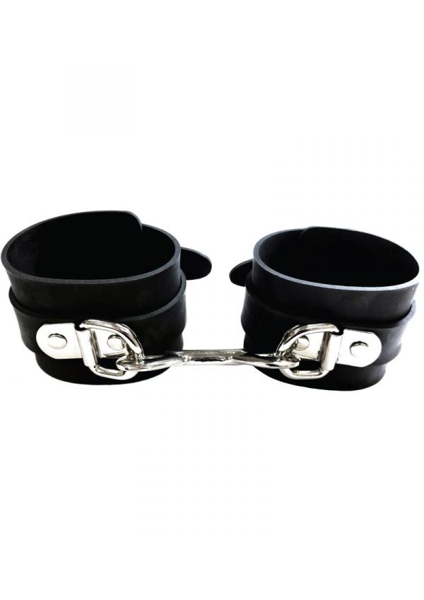 Rouge Rubber Ankle Cuffs Adjustable Black