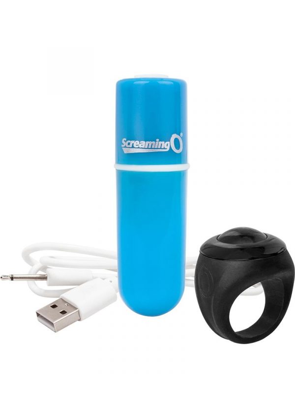 Vooom Wireless Remote Control Silicone USB Rechargeable Bullet Waterproof Blue