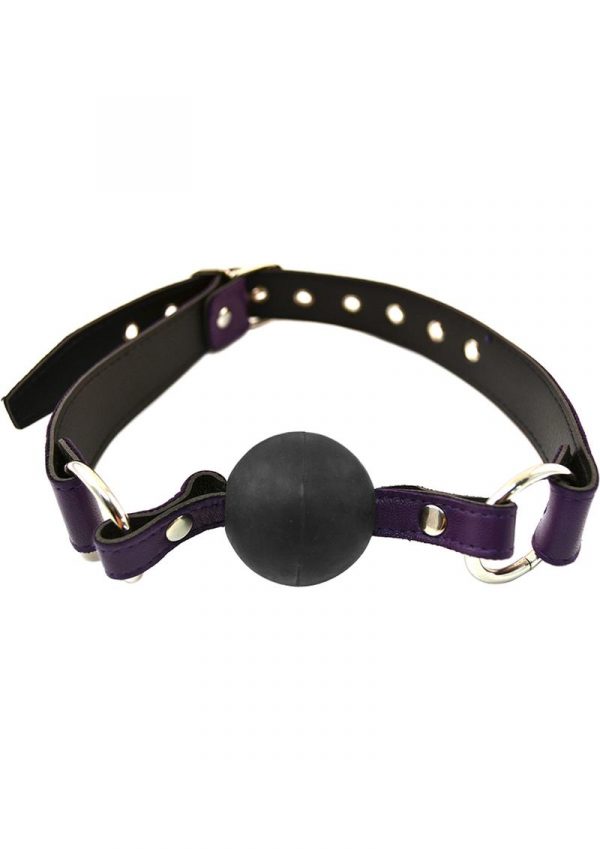 Rouge Adjustable Leather Ball Gag Purple