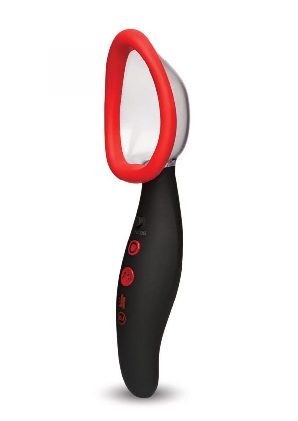 Kink Pumped USB Rechargeable Automatic Vibrating Pussy Pump Splashproof Black And Red