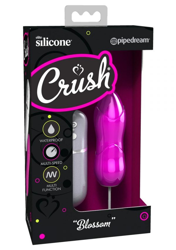 Crush Blossom Wired Remote Control Silicone Textured Bullet Waterproof Pink