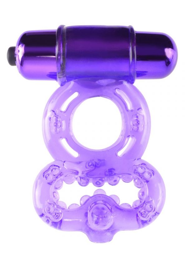 Fantasy C-Ringz Vibrating Infinity Super Ring Textured Cockring Waterproof Purple