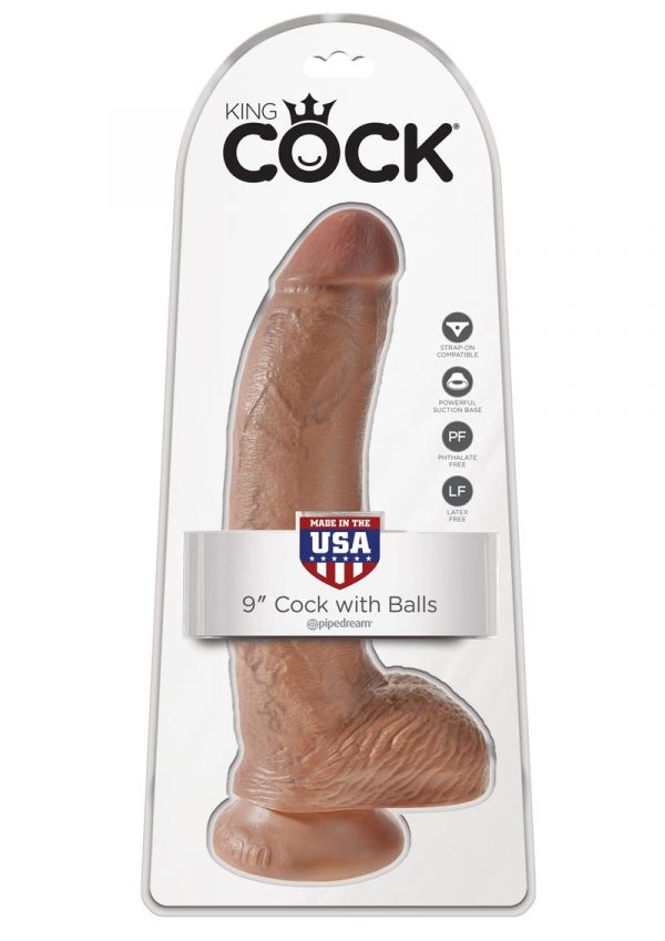 King Cock Realistic Dildo With Balls Tan 9 Inch