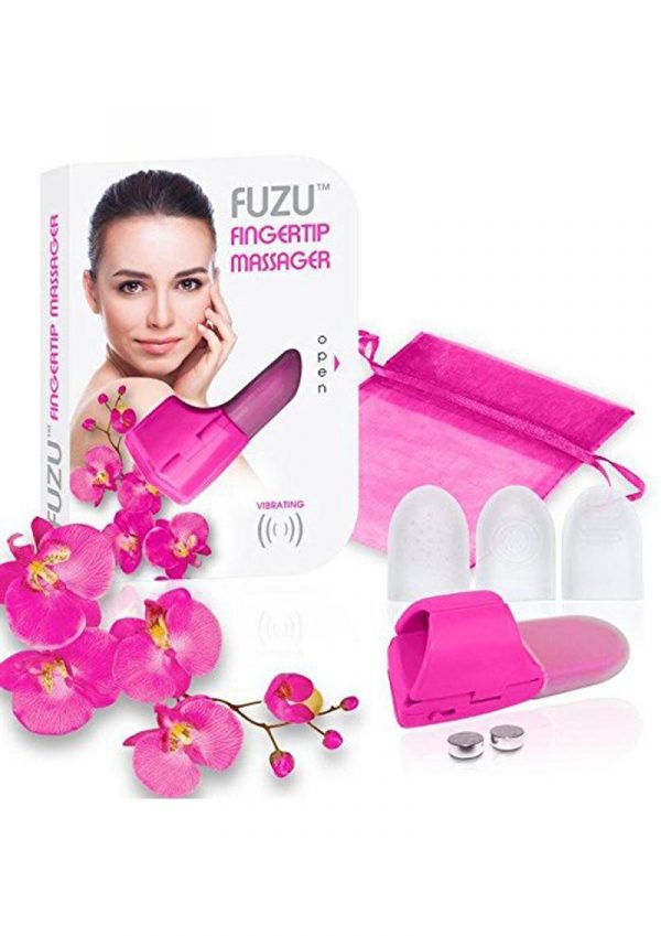 Fuzu Silicone Fingertip Massager With Textured Tips Pink