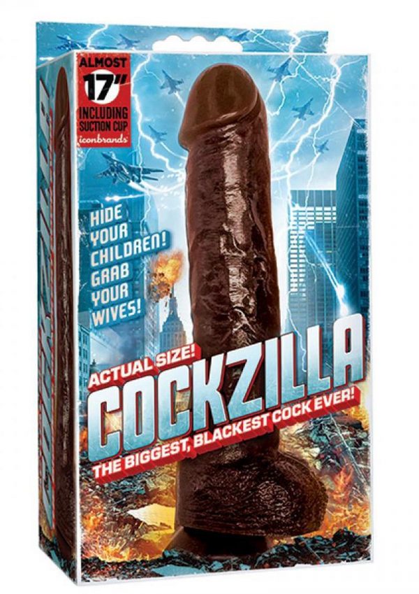 Icon Male Cockzilla Realistic Dong Black 17 Inch