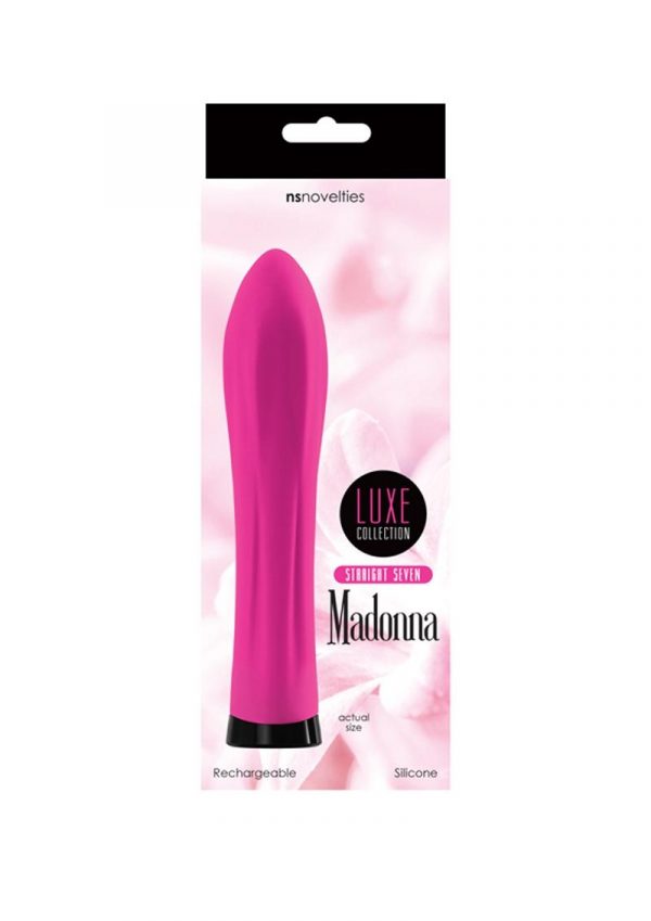 Luxe Madonna Straight Seven USB Rechargeable Silicone Vibe Waterproof Pink 6.9 Inch