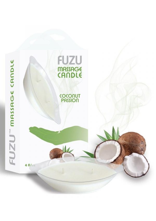 Fuzu Massage Candle Coconut Passion  Vegan Friendly 4 Ounce