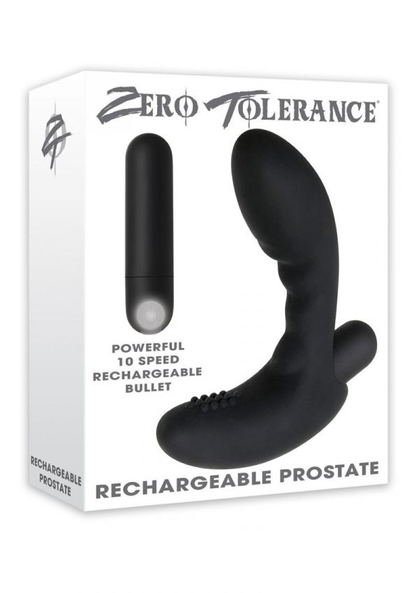 Zero Tolerance Eternal P-Spot USB Rechargeable Silicone Prostate Massager Waterproof Black 4.75 Inch