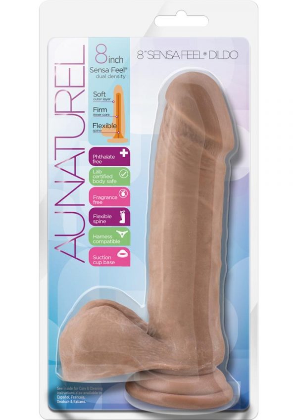 Au Naturel Sensa Feel Dildo 8inch RubberNon Vibrating