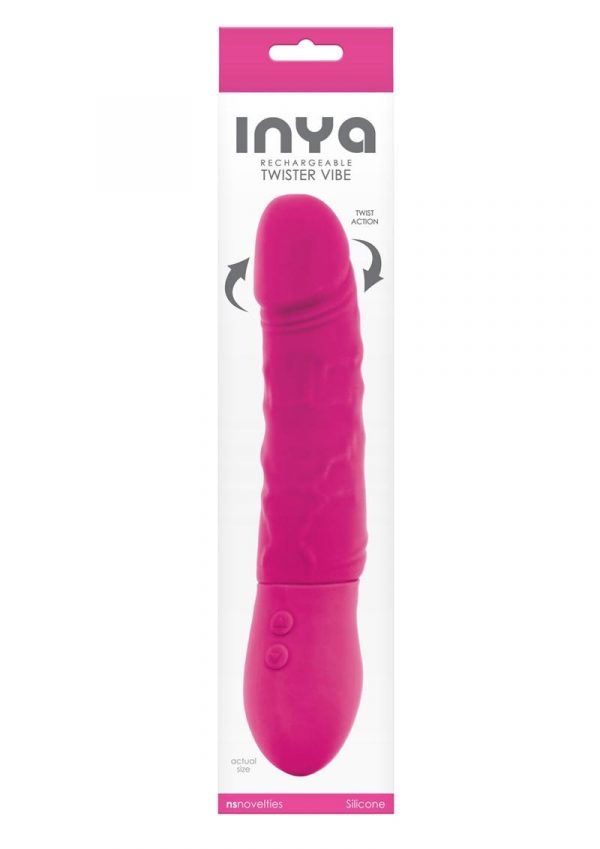 Inya Twister Vibe Rechargeable Silicone Vibrator - Pink