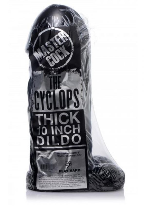 Master Cock The Cyclops Thick Dildo Black 10 Inch