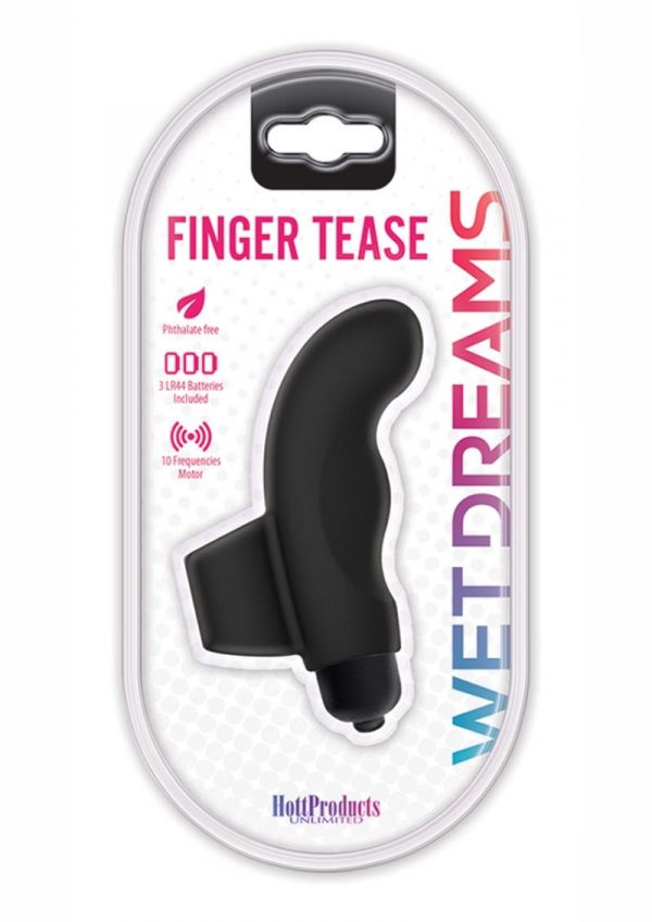 Wet Dreams Finger Tease Play Vibe Waterproof Black