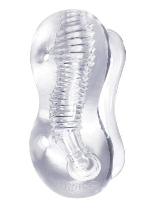 The 9`s Clear Stroke Twister Masturbator Clear 5.25 Inch