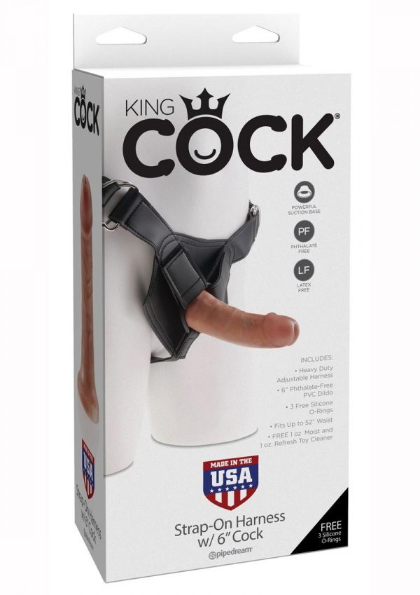 King Cock Strap On Harness With Cock Kit Tan 6 Inches
