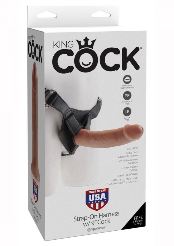 King Cock Strap On Harness With Cock Kit Tan 9 Inches