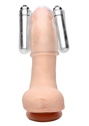 Trinity Vibes Intense Dual Vibrating Penis Head Teaser Waterproof Clear 4 Inches