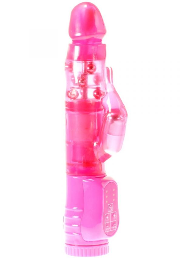 Minx Perfection Rabbit Vibrator 3 Speeds Waterproof Rotating Beads and Shaft - Pink