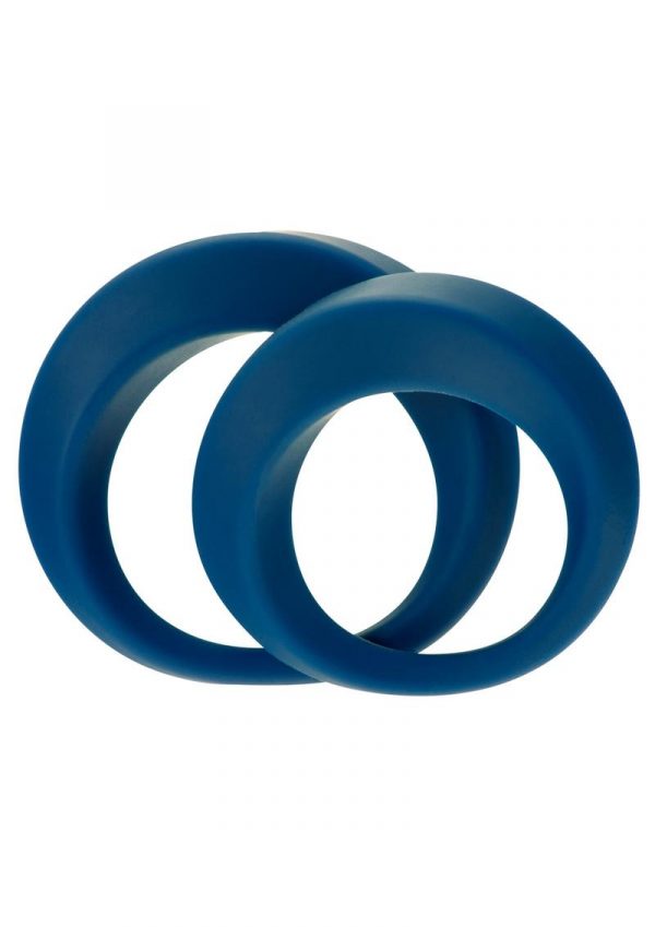 Linx Perfect Twist Cock Ring Set Silicone Waterproof Blue 2 Per Pack