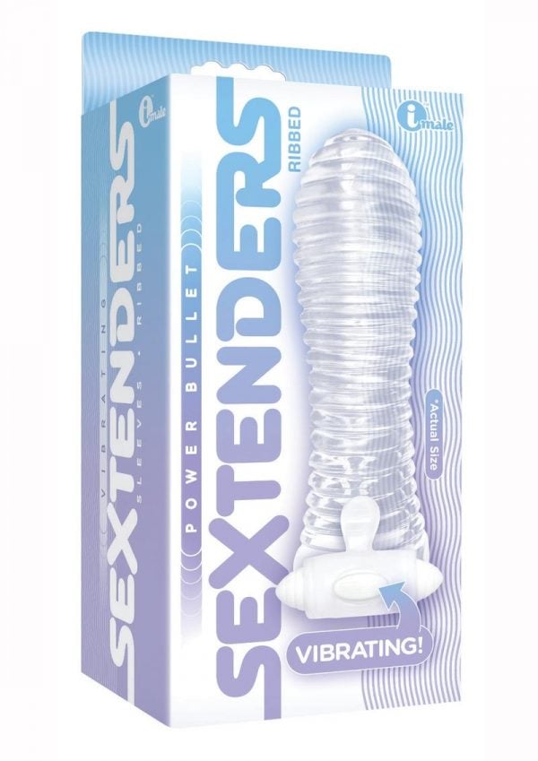 The 9`s Vibrating Sextenders Ribbed Clear 5.5 Inches