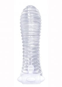 The 9`s Vibrating Sextenders Ribbed Clear 5.5 Inches