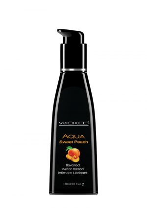 Wicked Aqua Flavored Water Based Lubricant Sweet Peach 4 Ounce