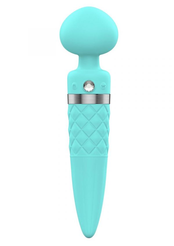 Pillow Talk Sultry Dual Ended Warming Massager Wand Teal