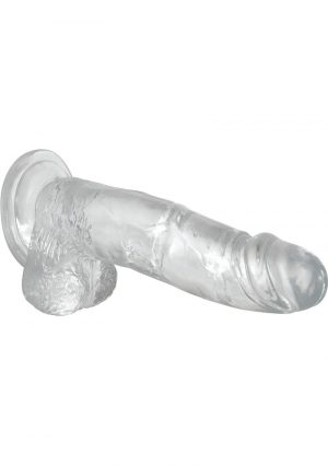 Adam and Eve Crystal Clear Dildo With Balls 8 Inch