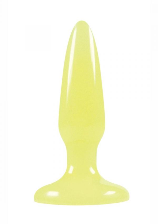 Firefly Pleasure Plug Mini 3.2in Glow In The Dark Yellow Non-Vibrating Anal Plug