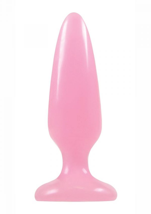 Firefly Pleasure Plug Small 4in Glow In The Dark Pink Non-Vibrating Anal Plug