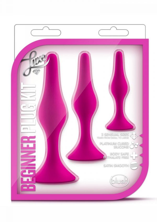 Luxe Beginner Silicone Plug Kit Pink 3 Sizes