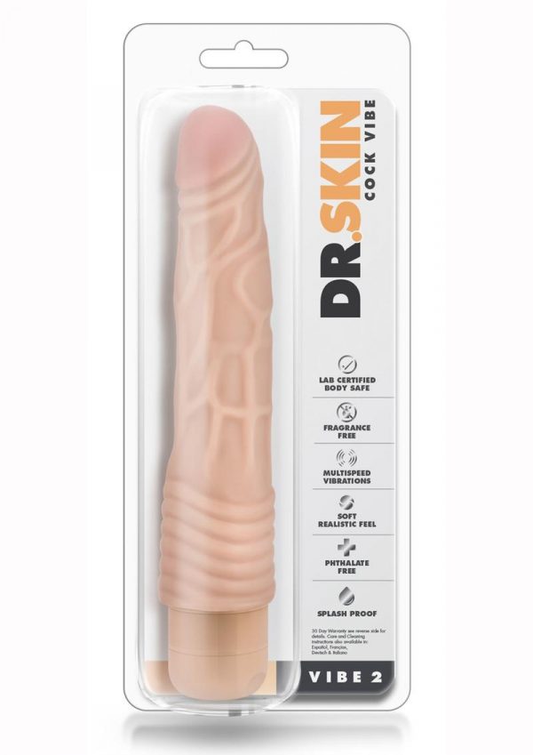 Dr. Skin Cock Vibe 2 Realistic Vibrator Splashproof Beige 9 Inch