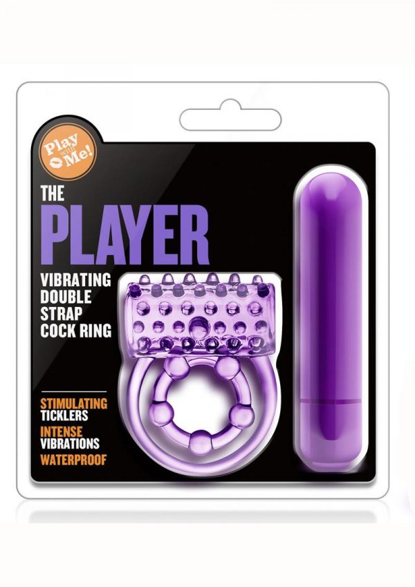 Play With Me The Player Double Strap Cock Ring Vibrating - Purple