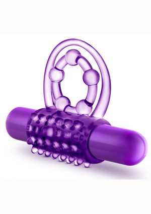 Play With Me The Player Double Strap Cock Ring Vibrating - Purple