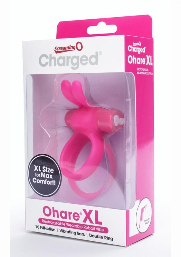 Charged Ohare XL Silicone USB Rechargeable Wearable Rabbit Vibe C-Ring Pink (Individual)