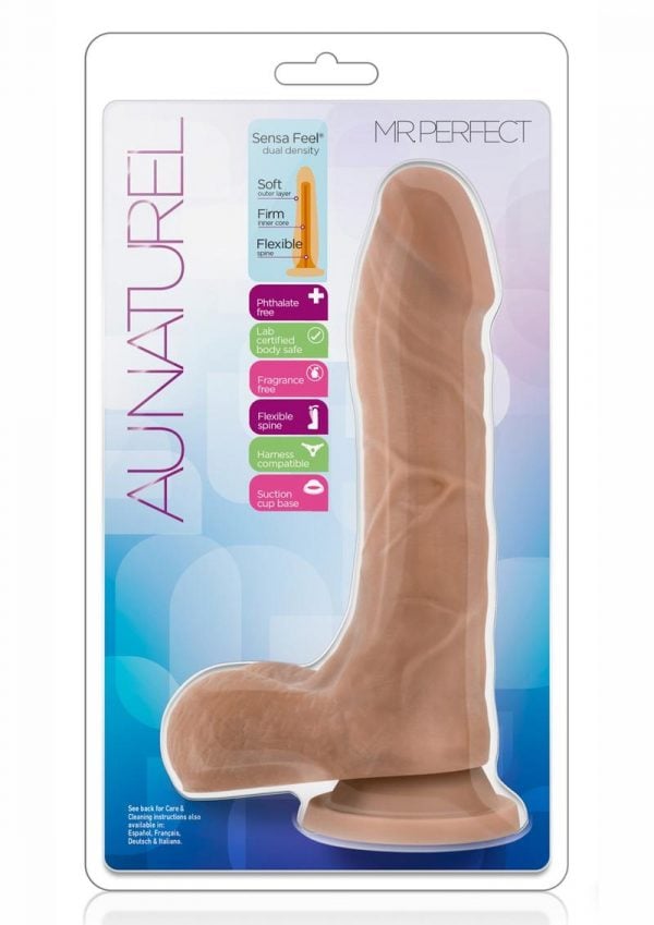 Au Naturel Mr Perfect Dildo With Balls - Caramel