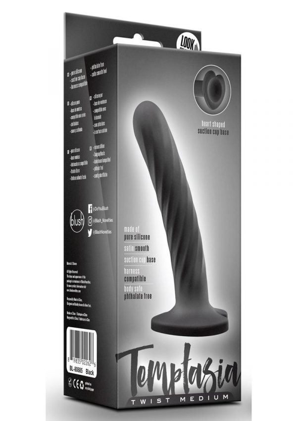 Temptasia Twist Dildo Medium Silicone - Black