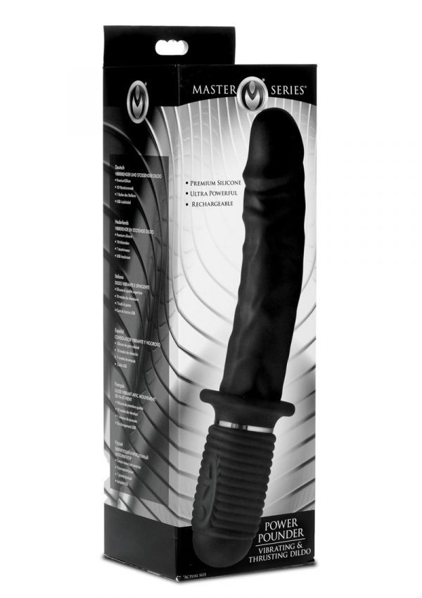 Master Series Mega Thruster Dildo Thrust Rechargeable Black 10.75 Inches