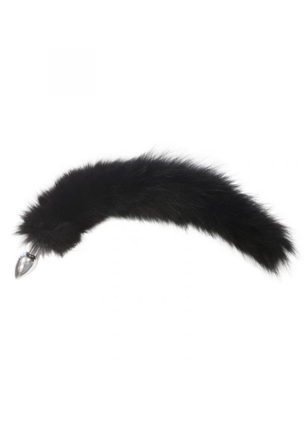 Rouge Stainless Steel Play Medium Butt Plug Tail With Real Fur